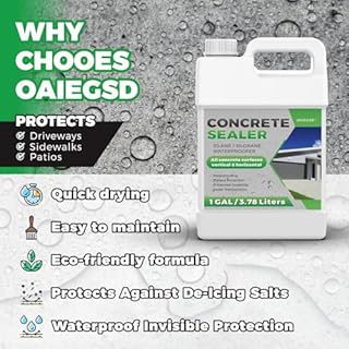 1 Gallon Concrete Sealer, Penetrating Water Sealers Spary Safe for Pets and Plants Suitable for Indoor Use, Water-Based Silane Siloxane Sealer for Outdoor, Driveways, Patios, Masonry, Garge Floor