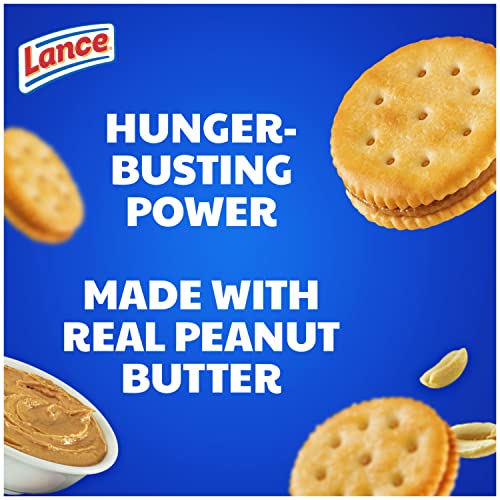 Lance Sandwich Crackers, Malt with Peanut Butter, 10 Individually Wrapped Packs, 6 Sandwiches Each