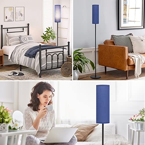 Ambimall Floor Lamp For Living Room - Pole Lamps For Bedrooms, Standing Lamps With Blue Shade, 65'' Tall Lamp For Office, Minimalist Blue Floor Lamp For Home Decor #TOP6