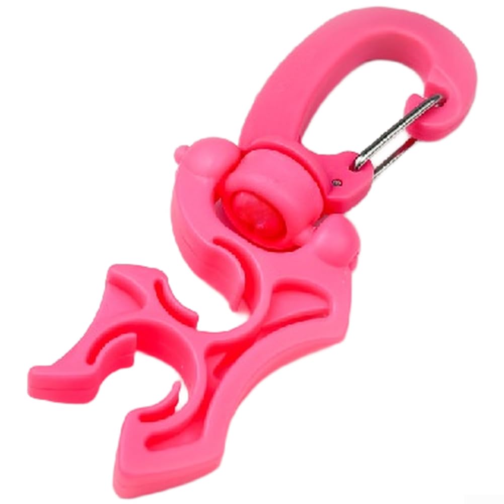 Scuba Diving Hose Clip with Fast Release Buckle for BCD and Regulator Hoses Featuring 304 Stainless Steel for Saltwater Resistance (Pink)