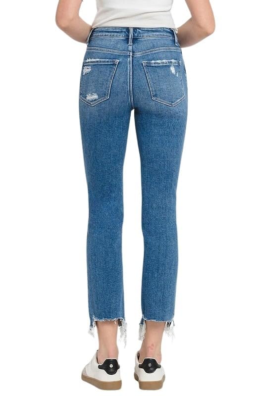 Flying Monkey Women's High-Rise Slim Straight Leg Jeans in Ardor2