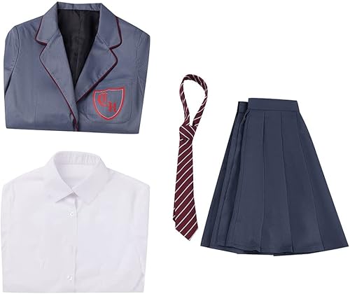 Miniatura 5 de Weixu Disfraz de Roald Dahl de la película Matilda the Musical Cosplay Uniforme escolar con corbata, traje de fiesta de Halloween