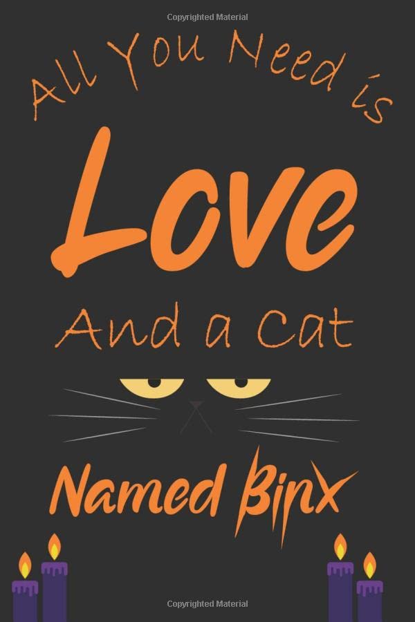 All You Need is Love and a Cat Named Binx: Funny journal for girls who loves cats / Halloween notebook journal To Write / Perfect ... Schools & ... 120 Pages, 6" x 9", Soft Cover, Mattle Fin