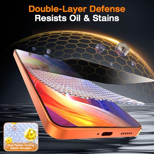 Image of LK 3 Pack 9H+ [Upgraded 26] for Samsung Galaxy S26 Ultra Privacy Screen Protector, [Fingerprint Unlock] [Anti-Spy] Tempered Glass Screen Protector S26 with Easy Install Frame, 0 Bubble, Full Coverage