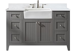 BK-54-GY Bathroom Vanity, 54-inch, Subtle Yet Sophisticated Addition to Any Lavatory