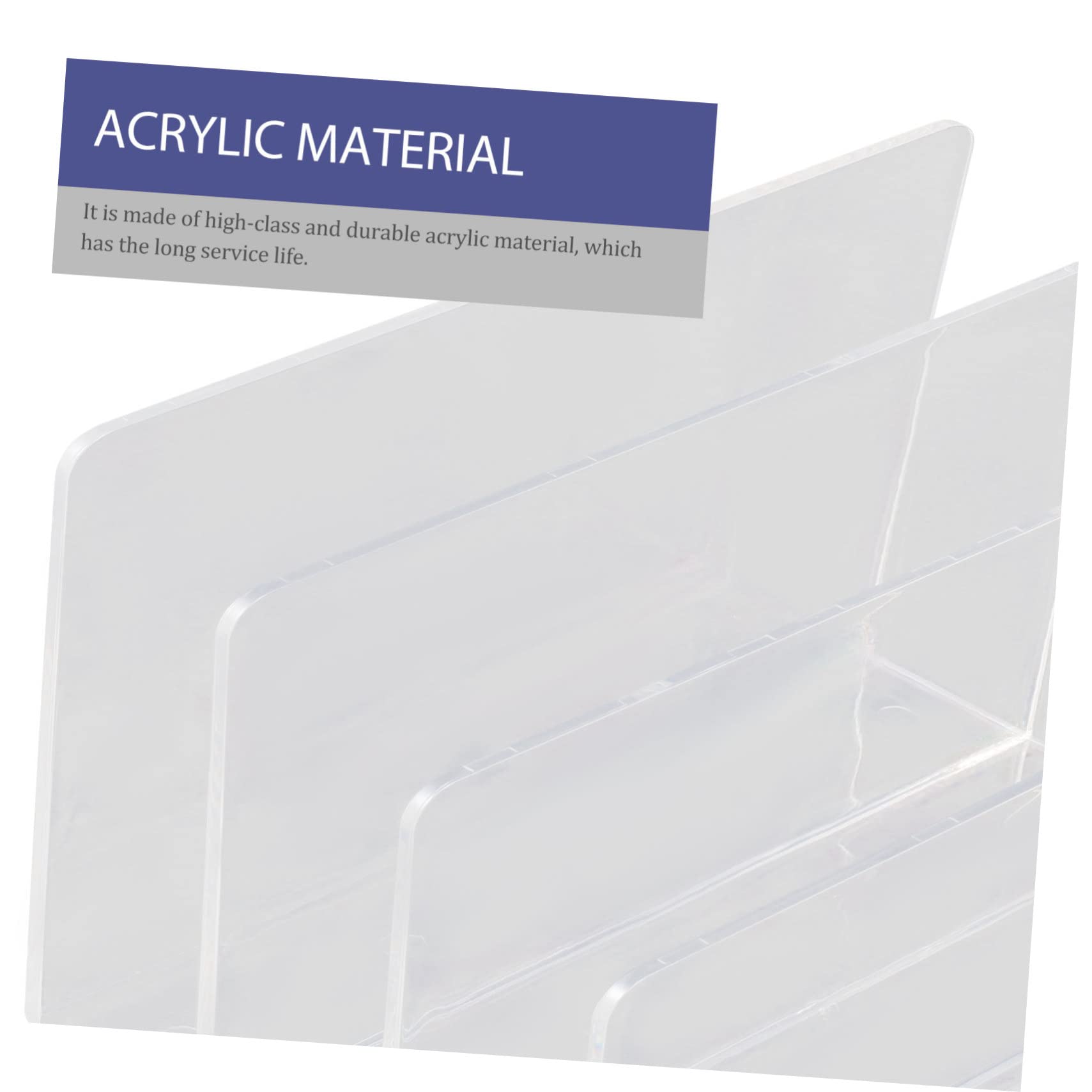 DOITOOL Organizador Acrílico Transparente Soporte para Documentos y Cartas Diseño Simple y Funcional para Escritorio Compartimentos Múltiples Adecuado para Oficina y Hogar