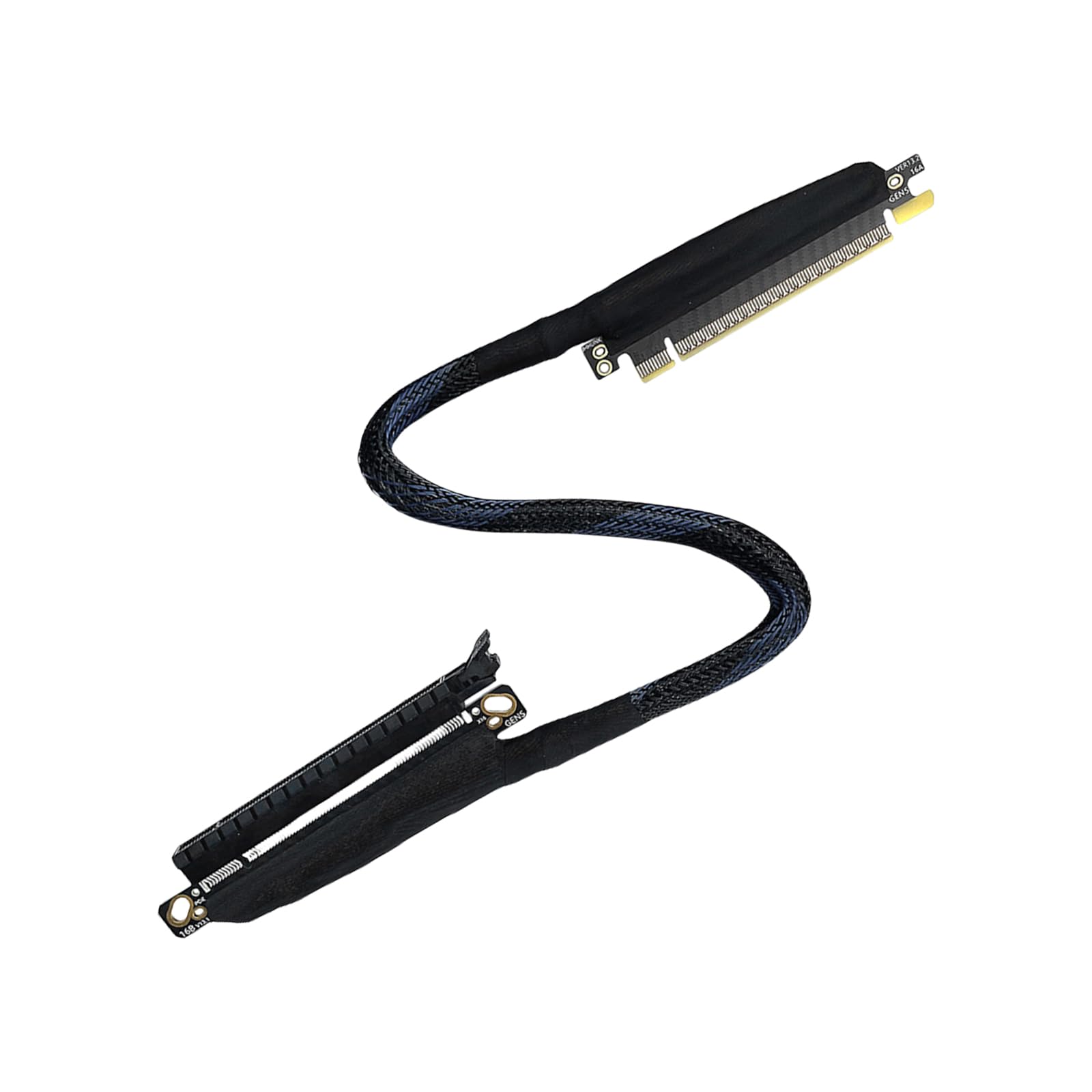 Jazuaiao Angles Orientation PCIe5.0 X16 Graphics Card Extender Reinforced Braide Cable 180 Degree Flexible Routing Solution