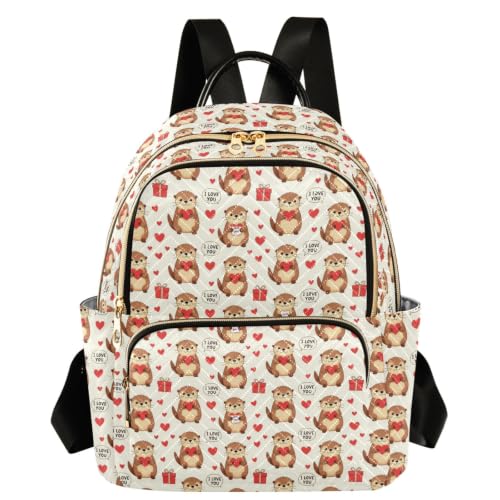 Mochila para mujer informal tamaño S con estampado casual de corazones de amor
