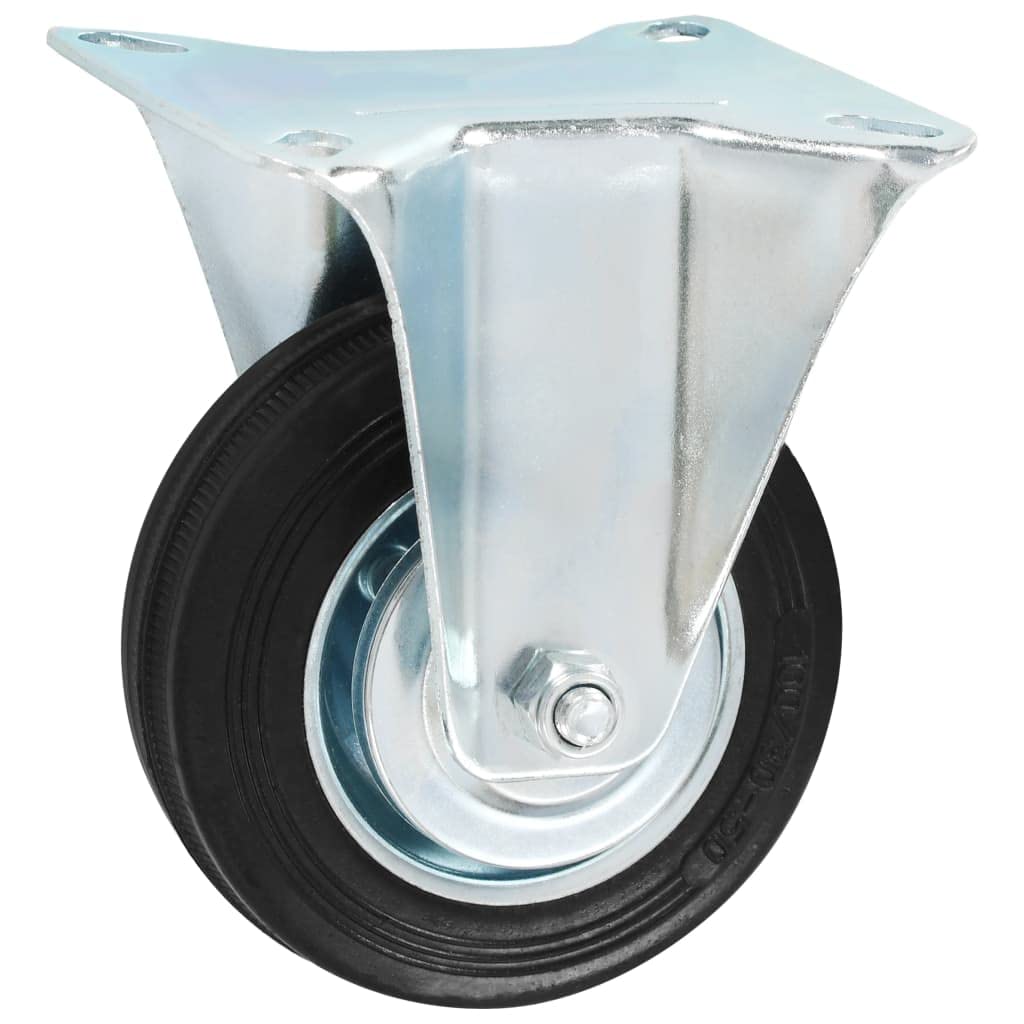 vidaXL 8x Bockrollen Transportrollen Möbelrollen Schwerlastrollen Laufrollen Rollen Möbelrolle Bockrolle Laufrolle Industrierolle 100mm Gummi Eisen