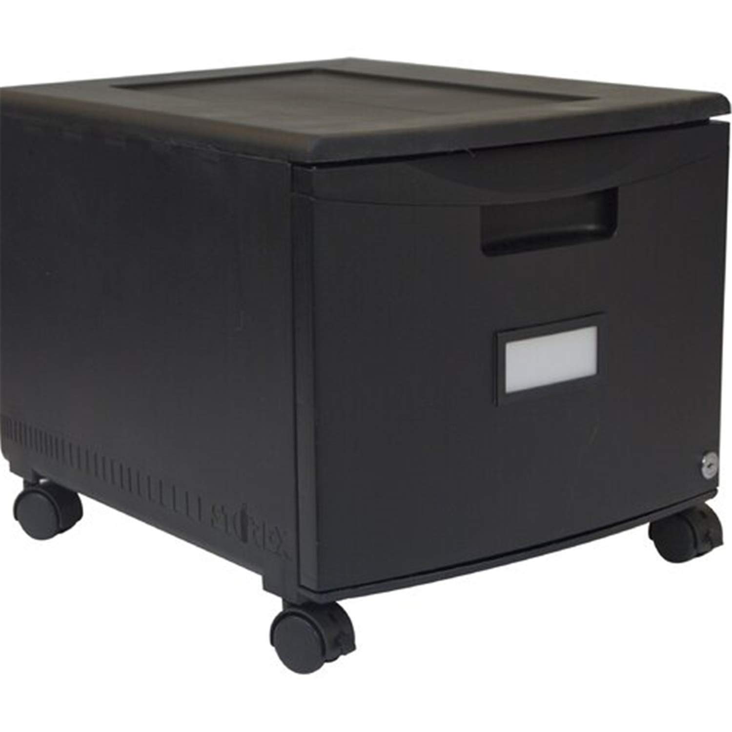 Storex File Cabinet on Wheels, 1 Drawer - Black
