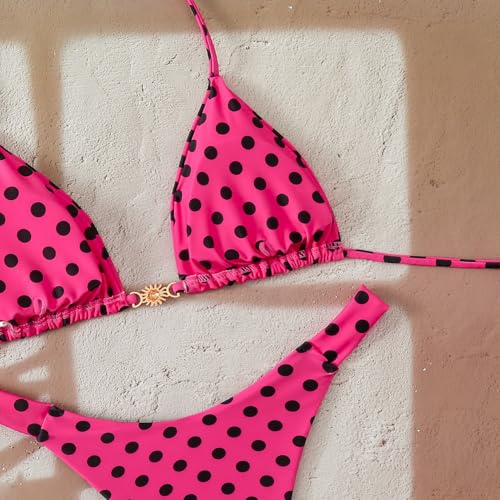 Hanraz bademode damen, Bikini Damen Set Zweiteiliger Badeanzug- Sexy String Beachwear Vintage Push Up Swimwear Low Waist Swimsuit Brazilian Bademode Sport Urlaub Bustier Badebekleidung-6