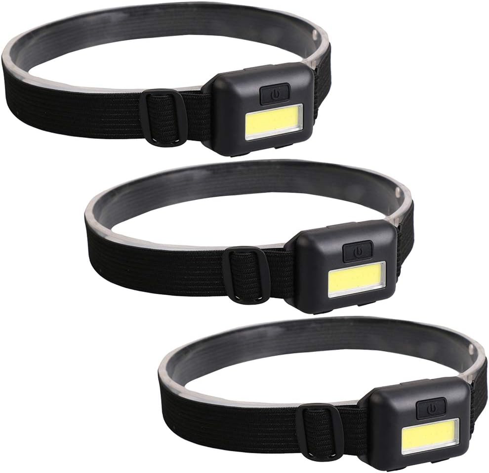 Uonlytech Led Camping Headlamp 3 Pack Running Headlight for Night Hiking Jogging Outdoor Activities
