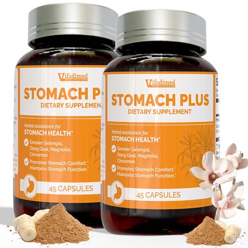 VIFADIMED Stomach Plus Gastric Lining Integrity Ulcer & Gastritis Support Gastric Upset Gastric Upset Motility Support with Galangal Dong Quai Cinnamon & Magnolia - 90 Capsules