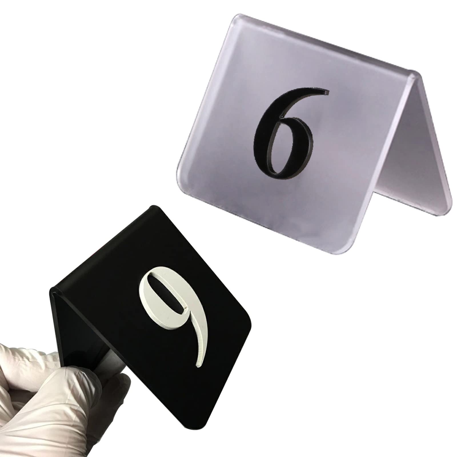 MYUYEE Number 1 To 100 Number Cards, Stackable Table Number Cards, Transparent/Black Frosted Standing Table Number, Perfect For Restaurants, Special Events, Foodservice