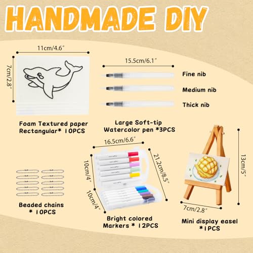 Bukbas Magic Puffy Paint, 3D Schaum Textur-Malset für Kinder, Magic Texture Painting DIY Kreativset Set mit 12 Farben Marker, DIY Textur-Malset für kreatives Zeichnen