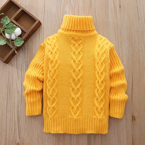 Baby Boys Turtleneck Knit Sweaters Soft Warm High Collar Pullover Sweater Size 1-8T2