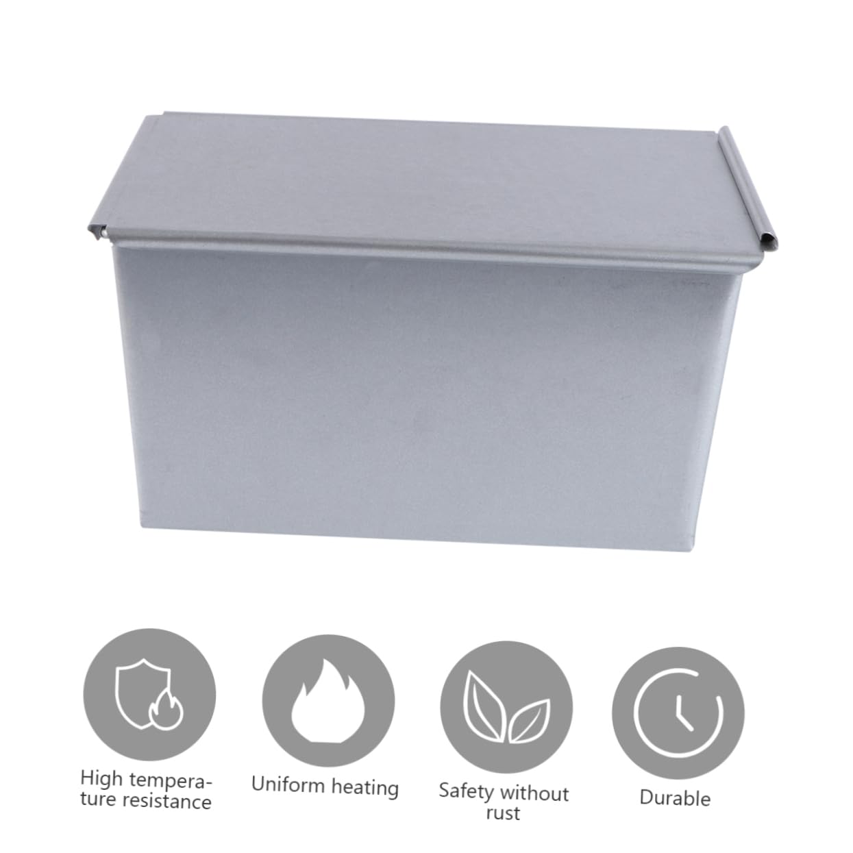 Rechteckige Toastform mit Deckel aus Aluminiumlegierung, Silber