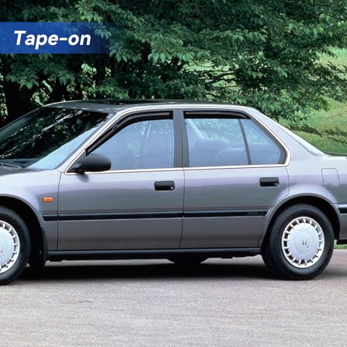 Image of Window Visors Rain Guards for 1990 1991 1992 1993 Honda Accord Sedan, Out-Channel Window Vent Wind Deflectors Visors Shades for 90 91 92 93 Accord