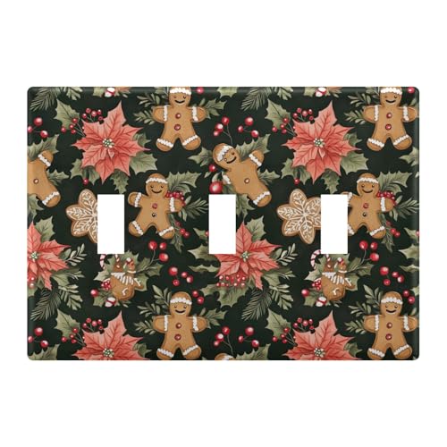 Light Switch Cover Gingerbread Cookies Wall Plates for Electrical Outlets 3 Gang 202b7171