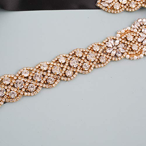 Women'S Crystal Wedding Sash Pearls Bridal Belt Handmade Rhinestone Sash for Flower Girl for Evening Dresses3