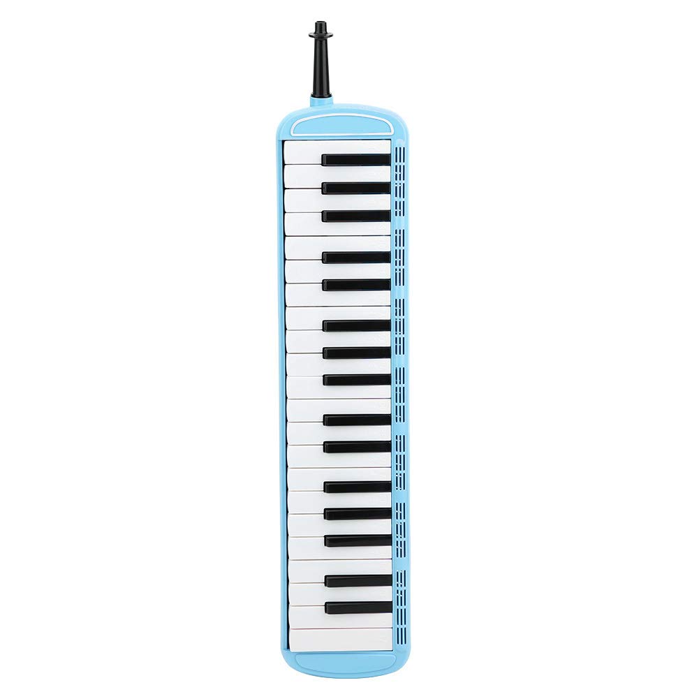 37 teclas Melodica Pianica Tube Tubo largo y flexible Melodica con boquilla Bolsa de almacenamiento para soplete(Azul) instrumento de viento
