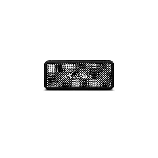 Marshall Emberton II Compact Portable Bluetooth Speaker with 30+ Hours of Playtime, (360° Sound), Dust & Waterproof (IP67) – Black & Steel.