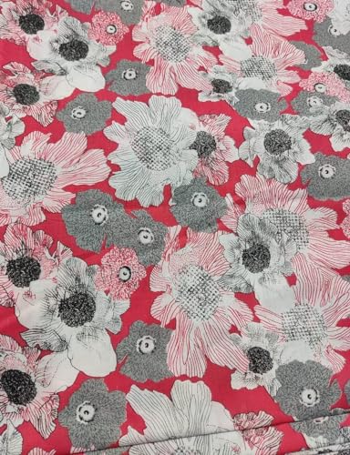 Image of COTTON PRINT(Unstitched fabric for girl /Women,Width-44 inch,Length-5 meter,For making FULL ALL OVER SUIT,Kurti,Gown,Palazo,Dress Material,Tunics,Top,maxi,nighty.FREE SIZE (New Gajri)