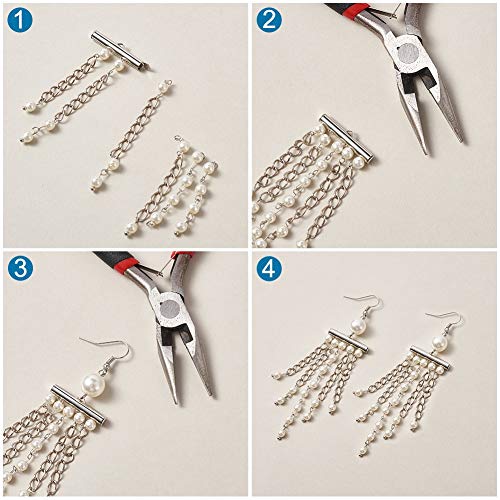 Pandahall 80Pcs 4Sizes Iron Slide On End Clasp Tubes Slider With Extender Chains 304 Stainless Steel Jump Rings & Alloy Lobster Claw Clasps 20Mm/25Mm/30Mm/40Mm For Jewelry Making #TOP12