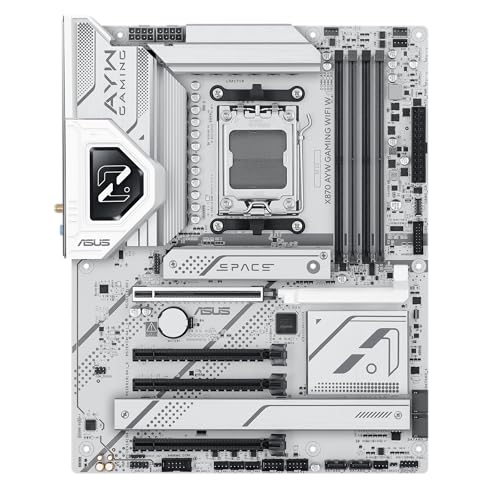 Image of ASUS X870 AYW Gaming WiFi W AMD X870 AM5 ATX Motherboard, 12+2+1 80A DrMOS Power Stages, DDR5, PCIe 5.0 Ready, PCIe 5.0 x16, 3X M.2, Wi-Fi 6, 2.5Gb LAN, HDMI, USB4, USB 20Gbps Type-C, Aura Sync