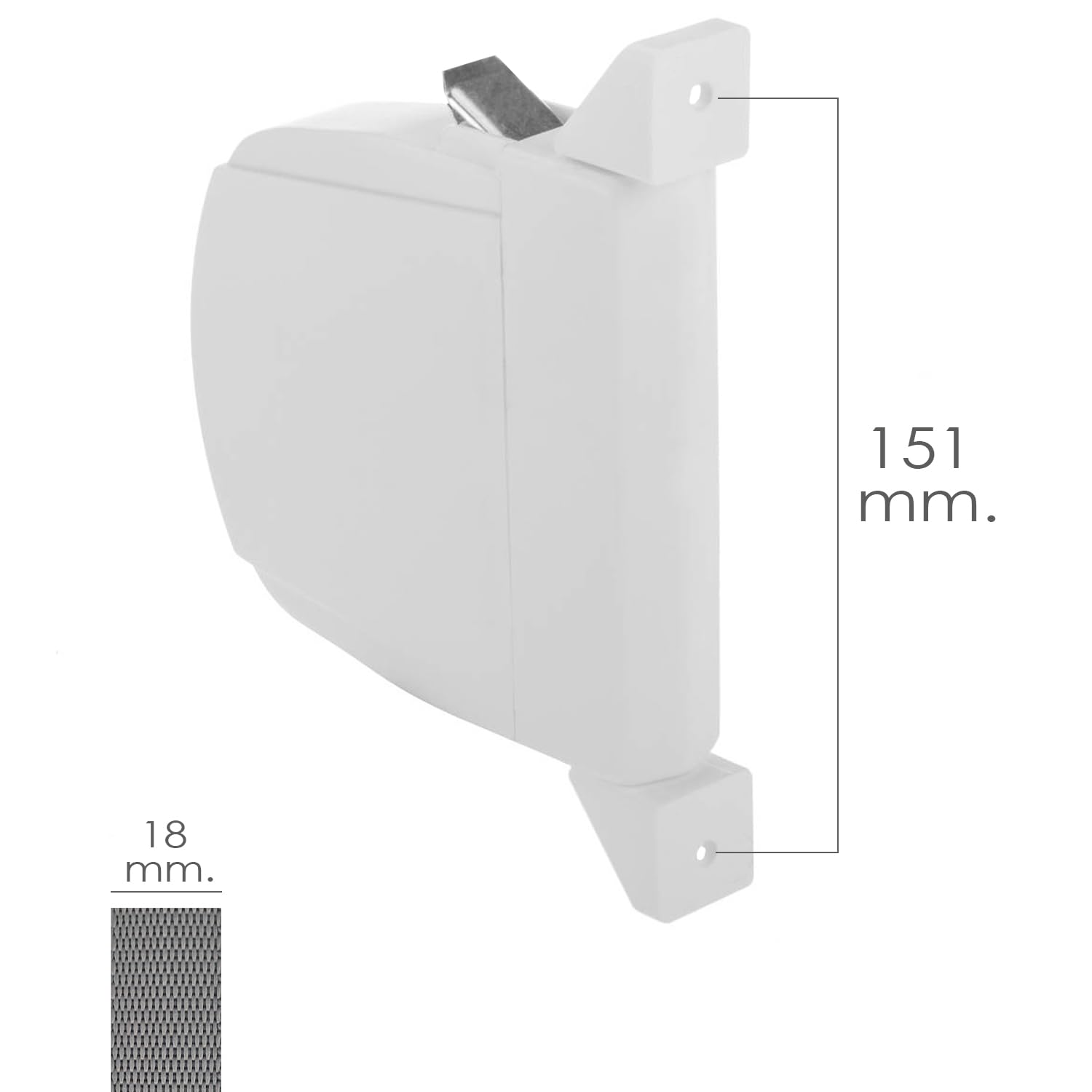 Récupérateur de volet Roulant Rabattable - Largeur du Ruban : 18 mm. Longueur : 6 m.