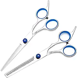 Kits de corte de cabelo de precisão – tesouras profissionais dentadas e retas para acabamentos e estilo perfeitos | Controle e versatilidade máximos