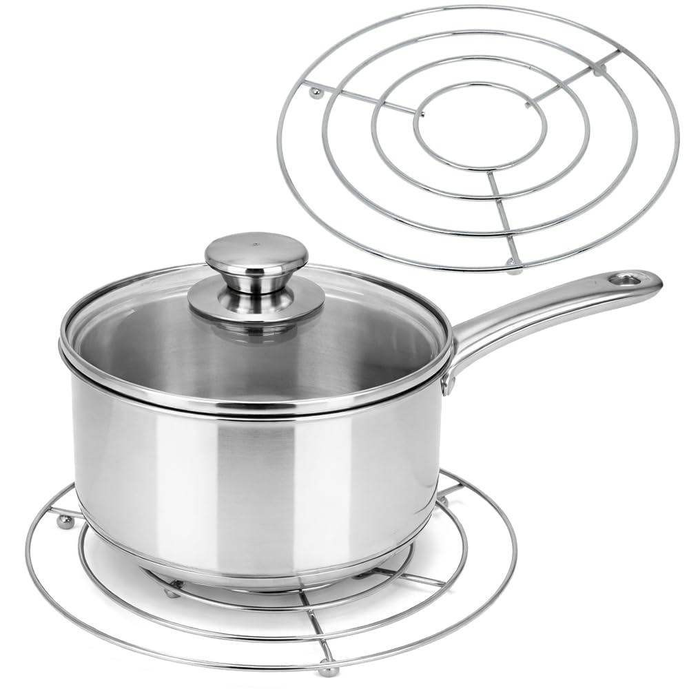 COM-FOUR® 2x trivets made of metal - round trivet for pots, pans or teapots - Ø 20 cm