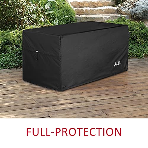 Shieldo Deck Box Cover- Heavy Duty 600D Polyester Oxford Deck Box Cover To Protect Large Deck Box,100% Waterproof Deck Box Cover 63" L X 30" W X 28" H #TOP6