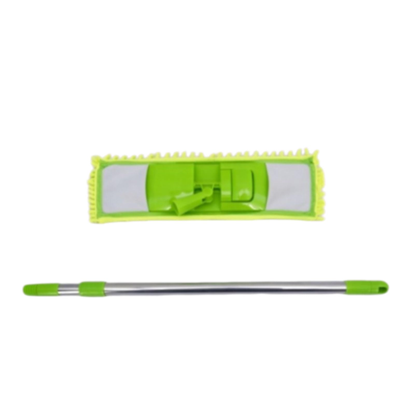GOWENIC Fregona Plana de Secado Húmedo con Almohadillas de Chenilla, Fregona para Limpieza de Suelo Desmontable, de Lavado Reutilizable de Secado Rápido para Uso Doméstico (Green)