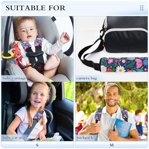Image of Easter Daisy Rabbit Birds Eggs Seat Belt Cover Pad 2 Pcs Soft Cute Seatbelt Covers Protector Support Head Neck Shoulder Strap for Car Seats High Chair Backpack for Adults Kids Women Men 10x7.7I