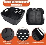 2PCS Silicone Air Accessoires de linge de fryer pour Ninja SL201C DoubleStack 2-espadrilles 8qt 7.6L Air Fryer, Accessoires pour aéroglisseur réutilisables Linges de silicone pour Philips 4.2L 2000 Series 4.1L HD9252 HD9200 HD9255