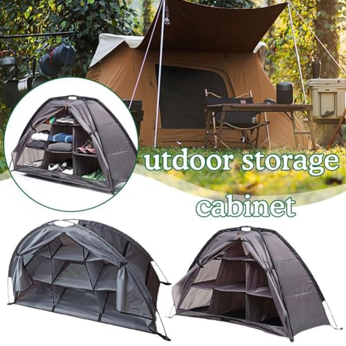 Faltbarer Schuhschrank für den Außenbereich, tragbar, wasserdicht, mit 9 Fächern, ideal für Camping, Reisen und Zelt-Zubehör