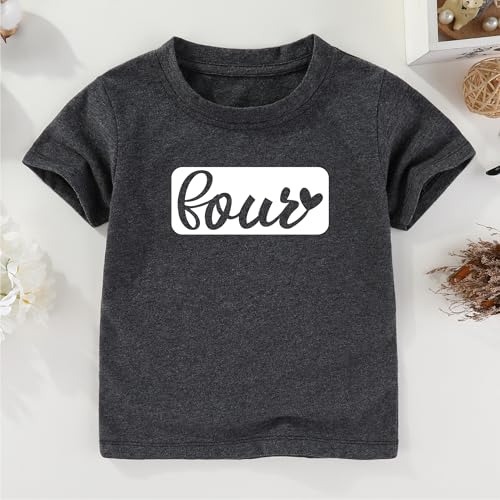 Image of 4th Birthday Shirt boy Girl Unisex Four Shirt 4 Year Old Birthday t Shirt Outfits