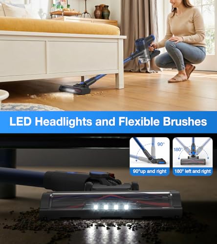 480W Cordless Vacuum Cleaner, 45KPa Self-Standing Stick Vacuum with LED Display - image 6