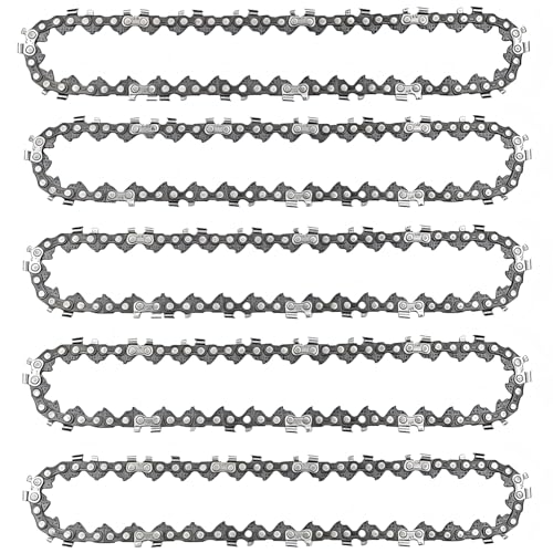 5-Pack 8-inch Chainsaw Chains 3/8 LP Pitch .043 Gauge 33 Drive Links suitable for Ryobi P4361P5452Greenworks 20142Milwaukee M18 FUEL 3004Poulan 810 EPTWorx WG349 and More.