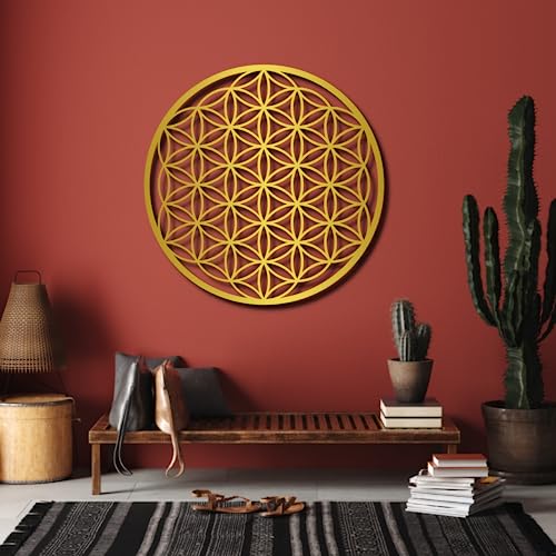 Fayholy Blume des Lebens Metall-Wandkunst, Metall-Blume des Lebens,...