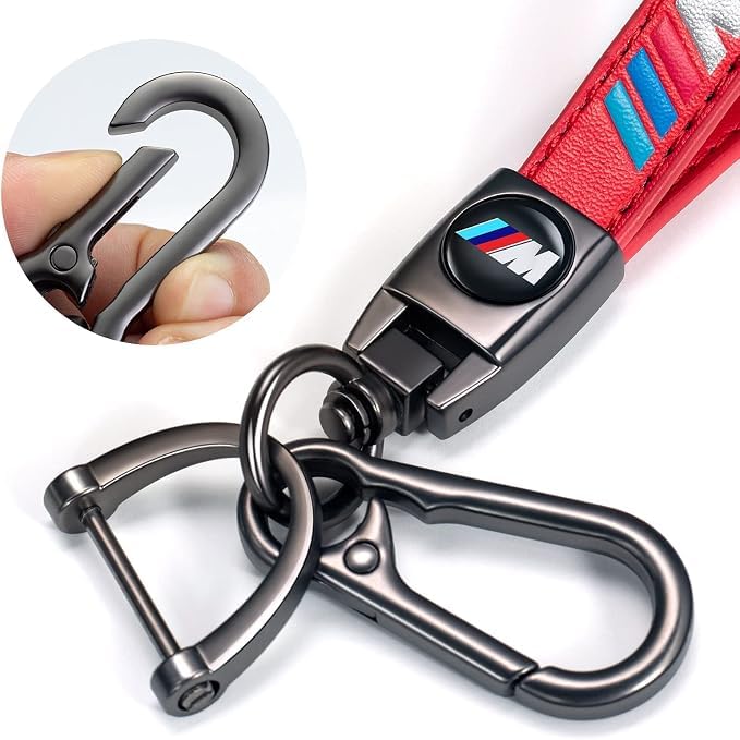 Image of Genuine Leather Car Keychain Key Ring Accessories New