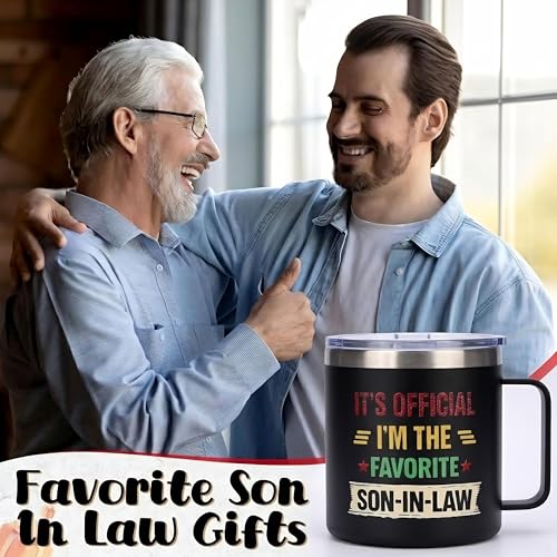 Taza para yerno favorito 14oz acero inoxidable negra miniatura 5