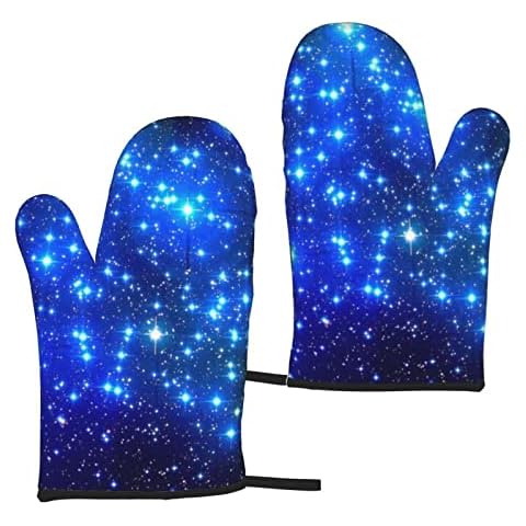 Heat Resistant Blue Star Oven Gloves Set Cover