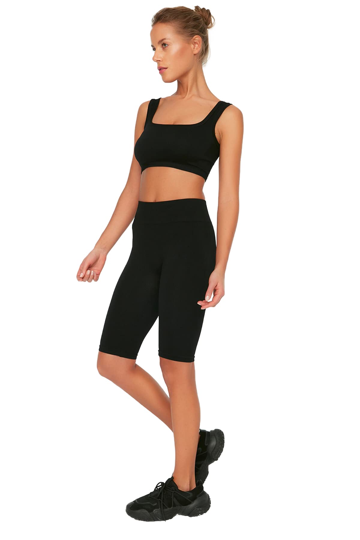 Trendyol Women Sportswear High Waist Skinny fit Regular fit Sport Leggings,Black,XS/S