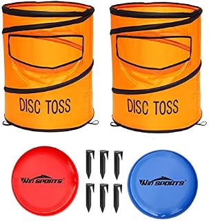 Win SPORTS Folding Disc Toss Game Set丨Flying Disc Toss Dunk Game Set丨Includes 2
