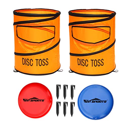 Win SPORTS Folding Disc Toss Game Set丨Flying Disc Toss Dunk Game Set丨Includes 2