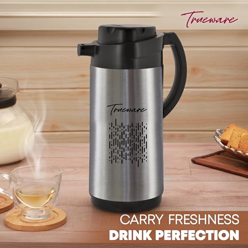 Image of Trueware URBAN1800 SS Insulated ISI Certified Flask - 1500ML,Tea Pot Kettle Water Jug | Hot & Cold | Leak-Proof Lid | Thermoware | Food Grade | High Grade Stainless Steel | Anti Finger Print Coating