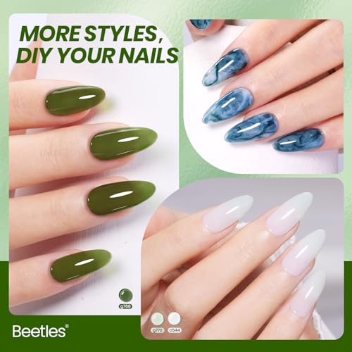 Image of Beetles Forest Veil Jelly Gel Nail Polish Set, 6 Colors Green Gel Polish