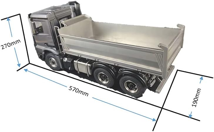 Jdm-175 1/14 Metal 6X6 Rc Hydraulic Dumper Tipper Truck for Model Motor